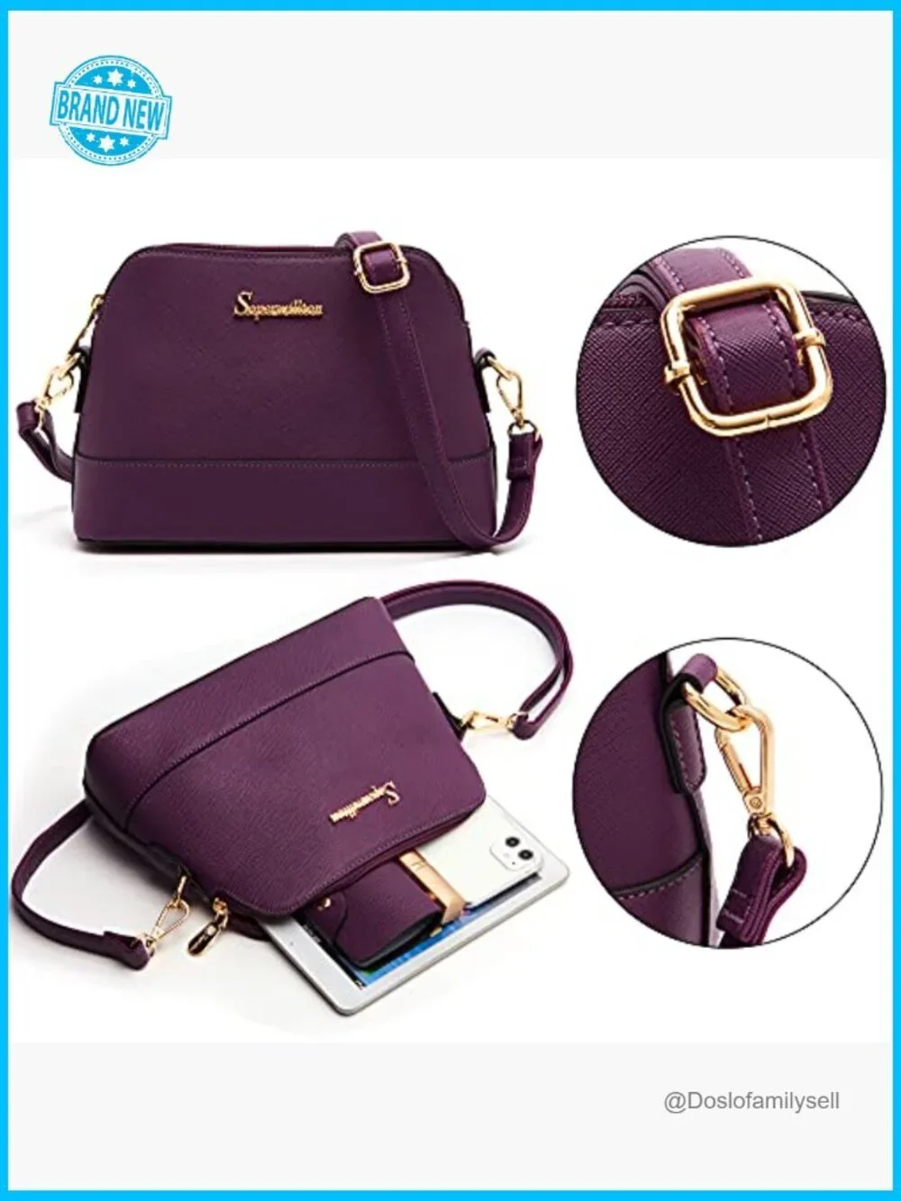 5-Piece Shoulder Tote Bag Set Satchel Purse Set Adjustable Messenger Bag